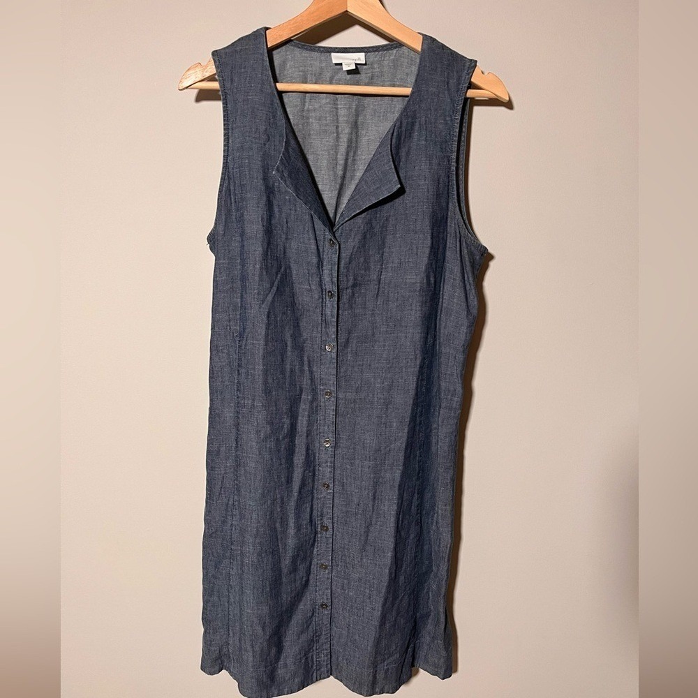J. Jill Denim‎ Blue Sleeveless Midi Dress | Women's Casual Classic Style